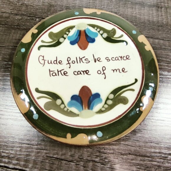 Olde English Pottery by Tourqay, set of 5 pieces. each with a Motto, handpainted - Picture 2 of 9